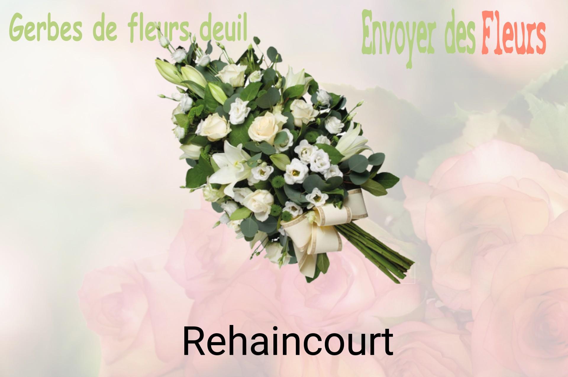 Gerbe de fleurs de deuil livrée à Rehaincourt